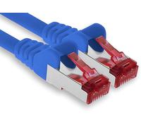 1aTTack.de - 1x 2m CAT6 patch cable S/FTP PIMF shielding CAT.6 RJ45 network cable Ethernet cable DSL LAN router switch modem patch panel - blue - 1 piece