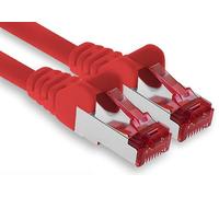 1aTTack.de - 1x 50m CAT6 patch cable S/FTP PIMF shielding CAT.6 RJ45 network cable Ethernet cable DSL LAN router switch modem patch panel - red - 1 piece