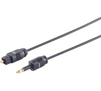 1aTTack.de 1x Fibre Optic Cable 2.2 mm Toslink Male / 3.5 mm Opti-Connector 1 m Toslink Gold-Plated