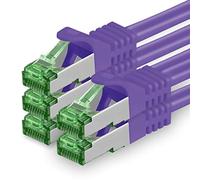 1aTTack.de 2 M Cat.7 Network Cable Pack of 5 Cat7 Patch Cable Lan Cable Ethernet RJ45 10 Gbit/s (All Internet Speeds) Purple 2 Meters