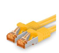 1aTTack.de 2 m Cat.7 Network Cable Yellow 1 Piece Gigabit Ethernet LAN Cable 10000 Mbps Patch Cable Cat7 Cable S FTP PIMF Shielding LSZH Cat7 Raw Cable RJ45 Connector Cat 6a - 1 x 2 m