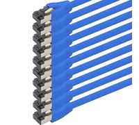 1aTTack.de 2 m Cat 8 network cable CAT8 cable blue - pack of 10 Cat.8 Lan 2000 MHz 40 Gbit s 40GBase-T Poe+ patch cable Ethernet cable LSZH - 10 x 2 meters blue