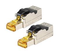 1aTTack.de 2 x CAT 8-2 x network connector RJ45 tool-free RJ45 connector CAT8 shielded metal housing 40Gbit s compatible with Cat5 Cat6 Cat7 2 pieces Cat8 connector Cat8 connector