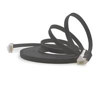 1aTTack.de 20m Black Cat.6 Flat Network Cable - Ultra Flat, Gigabit LAN (RJ45), Slim Micro