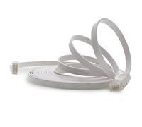 1aTTack.de 20m White Cat.6 Flat Network Cable - Ultra Flat, Gigabit LAN (RJ45), Slim Micro