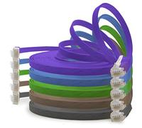 1aTTack.de 2m - 5 colors (02) - Cat.6 Flat Network Cable Ultra Flat Cat.6 Patch Cable 1000 Mbit/s Gigabit LAN (RJ45) Slim Micro