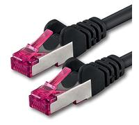 1aTTack.de 2m - black - 1 piece - network cable CAT6a (10Gb/s) S-FTP CAT 6a Lankacable - GHMT certified PIMF 500 MHz Cat5 Cat5e Cat6 Cat6a Cat7 for switch, router, modem, Internet