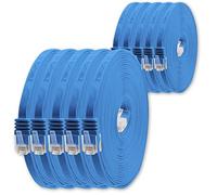 1aTTack.de 2m Blue Cat.6 Flat Network Cable - Pack of 10 - Ultra Flat Cat.6 Patch Cable 1000 Mbit/s Gigabit LAN (RJ45) Slim
