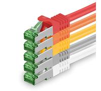 1aTTack.de 2m Cat.7 Ethernet Cable Pack of 5, RJ45, 10 Gbit/s, 5 Colors, Compatible with Notebooks, Laptops, Computers, Game Consoles, DSL Modems, Switches, Routers, Network Sockets, Patch Panels