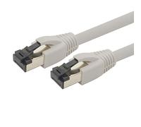 1aTTack.de 2m Cat 8 network cable CAT8 cable gray - 1 piece Cat.8 Lan 2000 MHz 40 Gbit s 40GBase-T Poe+ patch cable Ethernet cable LSZH - 1 x 2 meter gray