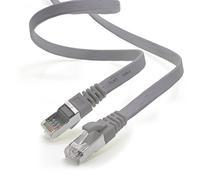 1aTTack.de 2m - gray - 1 piece CAT.7 Gigabit Ethernet LAN ribbon ribbon cable (RJ45) network cable raw cable (10Gbit/s) installation cable flat slim compatible with Cat.5 - Cat.5e - Cat.6