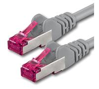 1aTTack.de 2m - gray - 1 piece - network cable CAT6a (10Gb/s) S-FTP CAT 6a Lankacable - GHMT certified PIMF 500 MHz Cat5 Cat5e Cat6 Cat6a Cat7 for switch, router, modem, Internet