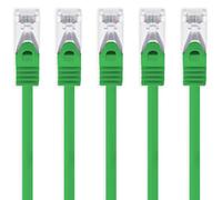 1aTTack.de 2m - green - 5 pieces Cat7 network cable SFTP patch cable Lankabel raw cable 10GB/s - 500 MHz assembled with 2 RJ45 plugs Cat 6a