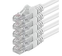 1aTTack.de 2m - white - 5 pieces - (PACK) - CAT.6 CAT6 Ethernet LAN network cable 1000 Mbit/s patch cable