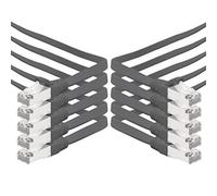 1aTTack.de 3.0 m - black - 10 pieces CAT.7 Gigabit Ethernet LAN ribbon ribbon cable (RJ45) network cable raw cable (10Gbit/s) installation cable flat slim compatible with Cat.5 - Cat.5e - Cat.6