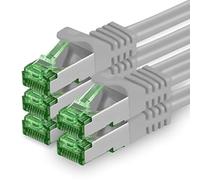 1aTTack.de 3.0m Cat.7 Network Cable Pack of 5 Cat7 Patch Cable Lan Cable Ethernet RJ45 10Gbit/s (All Internet Speeds) Gray 3 Meters