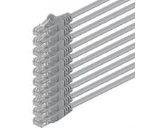 1aTTack.de 3.0m - gray - 10 pieces - (PACK) - CAT.6 CAT6 Ethernet LAN network cable 1000 Mbit/s patch cable