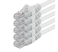 1aTTack.de 3.0m - white - 5 pieces - (PACK) - CAT.6 CAT6 Ethernet LAN network cable 1000 Mbit/s patch cable