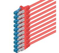 1aTTack.de 3 meter - CAT6a - network cable red - 10 pieces CAT 6 A patch cable 10000 Mbit s SFTP PIMF 500 MHz compatible with CAT5 CAT6 CAT7 DSL Internet Switch Router