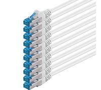 1aTTack.de 3 meters - CAT6a - network cable white - 10 pieces CAT 6 A patch cable 10000 Mbit s SFTP PIMF 500 MHz compatible with CAT5 CAT6 CAT7 DSL Internet Switch Router