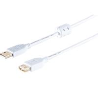 1aTTack.de 3 x USB-A Extension Cable, 2.0, Ferrite, White, 5 m - With this standard USB cable, you can extend an existing USB connection such as your PC mouse