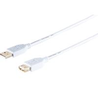 1aTTack.de 3 x USB-A Extension Cable, 2.0, Gold, White, 5 m - With this standard USB cable, you can extend an existing USB connection such as your PC mouse