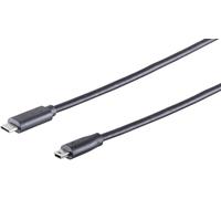 1aTTack.de 3 x USB-C Adapter Cable, Mini-B, 2.0, Black, 1 m - With this standard USB cable, you can connect your mobile device to your PC mouse, for example