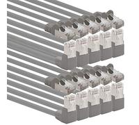 1aTTack.de 366109 Cat.6 network cable angle 90 degrees 0.25m - gray - pack of 10 - Cat6 patch cable (SFTP PIMF) 1000Mbit/s Rj 45 connector - 10 x 0.25m meters gray