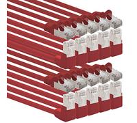 1aTTack.de 366122 Cat.6 network cable angle 90 degrees 0.25m - red - pack of 10 - Cat6 patch cable (SFTP PIMF) 1000Mbit/s Rj 45 connector - 10 x 0.25m meters red