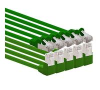 1aTTack.de 366140 Cat.6 network cable angle 90 degrees 0.5m - green - 5 pieces - Cat6 patch cable (SFTP PIMF) 1000Mbit/s Rj 45 connector - 5 x 0.5m meters green