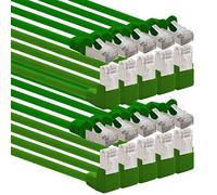 1aTTack.de 366141 Cat.6 network cable angle 90 degrees 0.5m - green - pack of 10 - Cat6 patch cable (SFTP PIMF) 1000Mbit/s Rj 45 connector - 10 x 0.5m meters green