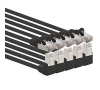 1aTTack.de 366146 Cat.6 network cable angle 90 degrees 0.5m - black - pack of 5 - Cat6 patch cable (SFTP PIMF) 1000Mbit/s Rj 45 connector - 5 x 0.5m meters black