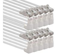 1aTTack.de 366150 Cat.6 network cable angle 90 degrees 0.5m - white - pack of 10 - Cat6 patch cable (SFTP PIMF) 1000Mbit/s Rj 45 connector - 10 x 0.5m meters white