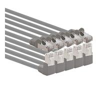 1aTTack.de 366152 Cat.6 network cable angle 90 degrees 1m - gray - pack of 5 - Cat6 patch cable (SFTP PIMF) 1000Mbit/s Rj 45 plug - 5 x 1m meter gray