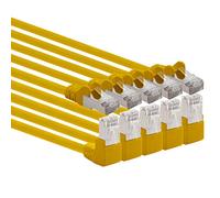 1aTTack.de 366159 Cat.6 network cable angle 90 degrees 1m - yellow - 5 pieces - Cat6 patch cable (SFTP PIMF) 1000Mbit/s Rj 45 connector - 5 x 1m meter yellow