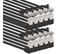 1aTTack.de 366169 Cat.6 network cable angle 90 degrees 1m - black - pack of 10 - Cat6 patch cable (SFTP PIMF) 1000Mbit/s Rj 45 connector - 10 x 1m meter black