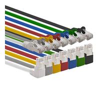1aTTack.de 366220 Cat.6 network cable angle 90 degrees 5m - 7 colors - Cat6 patch cable (SFTP PIMF) 1000Mbit/s Rj 45 connector - 7 x 5m meters 7 colors