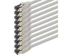 1aTTack.de 5m Cat 8 Network Cable CAT8 Cable Gray - Pack of 10 Cat.8 Lan 2000 MHz 40 Gbit s 40GBase-T Poe+ Patch Cable Ethernet Cable LSZH - 10 x 5 Meters Grey