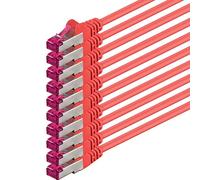 1aTTack.de 5m - red - 10 pieces - network cable CAT6a (10Gb/s) S-FTP CAT 6a Lankacable - GHMT certified PIMF 500 MHz Cat5 Cat5e Cat6 Cat6a Cat7 for switch, router, modem, Internet