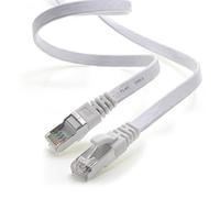 1aTTack.de 5m - white - 1 piece CAT.7 Gigabit Ethernet LAN ribbon ribbon cable (RJ45) network cable raw cable (10Gbit/s) installation cable flat slim compatible with Cat.5 - Cat.5e - Cat.6