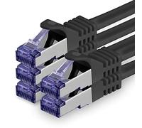 1aTTack.de 5x 0.5 M CAT7 network cable - 10 Gigabit - RJ45 patch cable Ethernet cable (SFTP PIMF LSZH CU) - for DSL LAN Switch Modem Router Patch Panel CAT7 CAT6 CAT5 - black