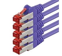 1aTTack.de 5x 0.5m - Cat 6 network cable patch cable Cat6 RJ45 SFTP - purple