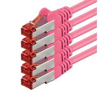 1aTTack.de 5x 1m - Cat 6 network cable patch cable Cat6 RJ45 SFTP - magenta