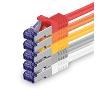 1aTTack.de 5x 2.0 M CAT7 network cable - 10 Gigabit - RJ45 patch cable Ethernet cable (SFTP PIMF LSZH CU) - for DSL LAN Switch Modem Router Patch Panel CAT7 CAT6 CAT5 - multicolored