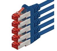 1aTTack.de 5x 3 meters - Cat 6 network cable patch cable Cat6 RJ45 SFTP - blue