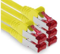 1aTTack.de - 5x 5m CAT6 patch cable S/FTP PIMF shielding CAT.6 RJ45 network cable Ethernet cable DSL LAN router switch modem patch panel - yellow - 5 pieces