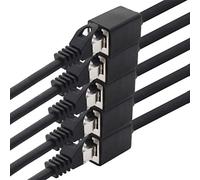 1aTTack.de 618203 CAT7 Cat.7 extension adapter - 3.0 m - Ethernet cable Lankabel network cable 10 Gb/s raw cable with (RJ45) Cat6a plug socket 5 pieces - black