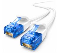 1aTTack.de 660110 Cat6 Cat.6 cable Cat network cable 2m - patch cable slim cable (small diameter - very flexible) 1000 Mbit/s - 1 piece - white