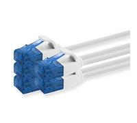 1aTTack.de 660127 Cat6 Cat.6 cable Cat network cable 2m - patch cable slim cable (small diameter - very flexible) 1000 Mbit/s - 5 pieces - white
