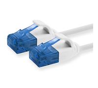 1aTTack.de 660295 Cat6 Cat.6 cable Cat network cable 0.5m - patch cable slim cable (small diameter - very flexible) 1000 Mbit/s - 1 piece - white